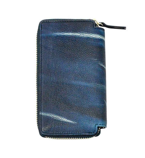 Kinuya Indigo「W409 本革　藍染め　絞り　Wallet」|財布|