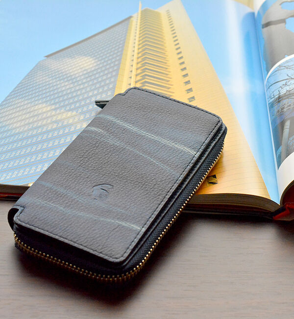 Kinuya Indigo「W409 本革　藍染め　絞り　Wallet」|財布|