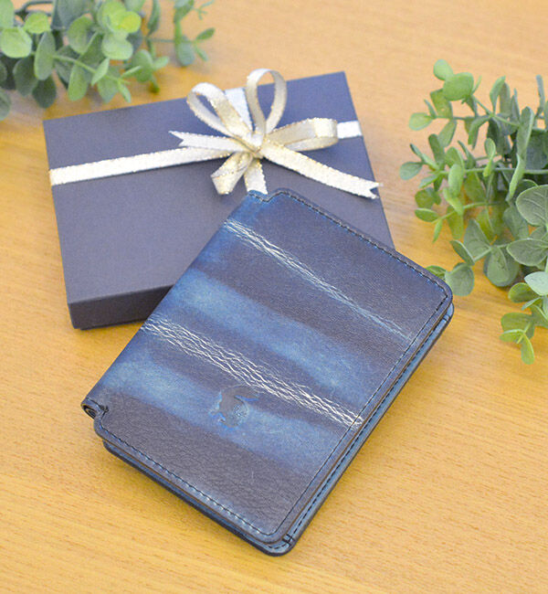 Kinuya Indigo「W410 本革　藍染め　絞り　Wallet」|財布|
