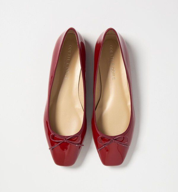 ODETTE E ODILE「【WEB限定】R スクエアバレエフラット10◎■&uarr;」|バレエシューズ|RED