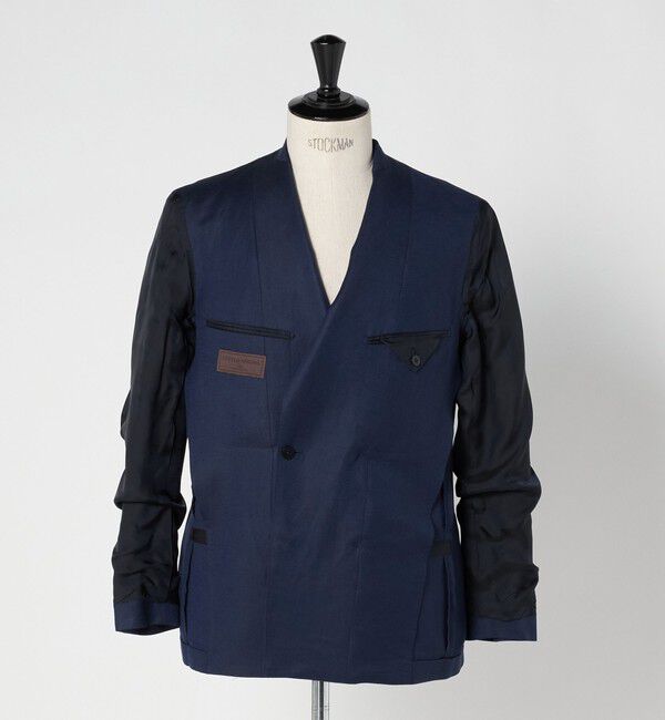 UNITED ARROWS「Vitale Barberis Canonico ウールリネン カルゼ ダブル 6ボタン ブレザー」|テーラードジャケット|