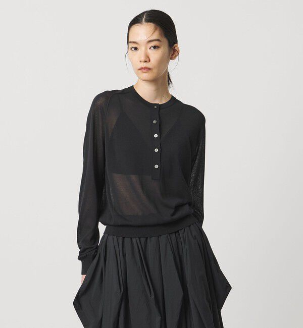 AEWEN MATOPH「＜AEWEN MATOPH＞シアーヘンリーネックニット ‐ ウォッシャブル ‐」|ニット・セーター|