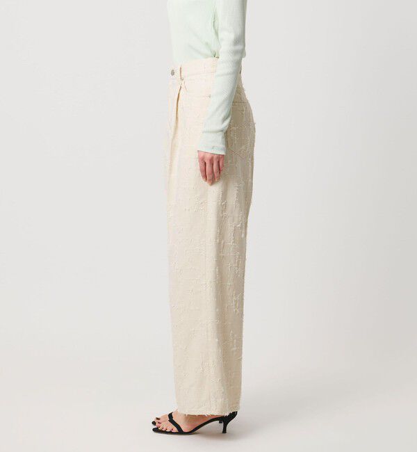 UNITED ARROWS「ジャガード タック ワイドパンツ ‐ウォッシャブル‐」|チノ|