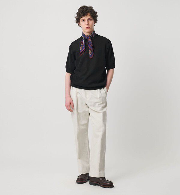 UNITED ARROWS「シャーリーカーン バーズアイ ショートスリーブ クルーネック ニットTシャツ」|ニット・セーター|