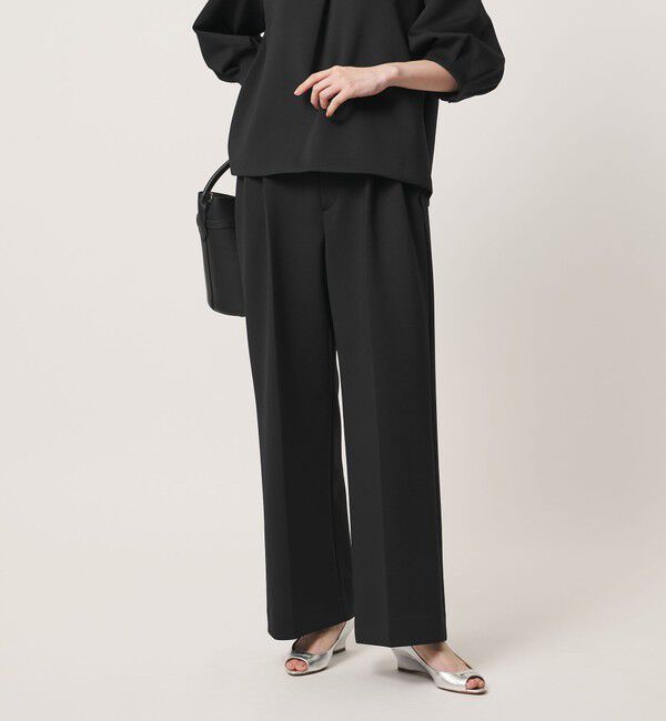 UNITED ARROWS「LIGHT SPONGY ワイドパンツ ‐ウォッシャブル‐」|その他|BLACK