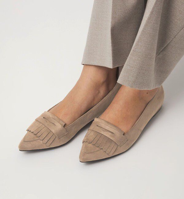 UNITED ARROWS green label relaxing「【WEB限定】ポインテッド キルト フラットシューズ（1.5cmヒール) -撥水-」|パンプス|MOCA