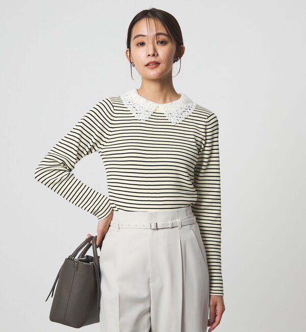 UNITED ARROWS green label relaxing「リブ エリレース 2WAY ニット プルオーバー ウォッシャブル」|ニット・セーター|