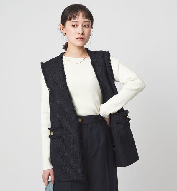 UNITED ARROWS green label relaxing「＜1_OF MINE＞リブ アシンメトリー ネック プルオーバー ニット」|ニット・セーター|