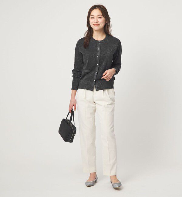 UNITED ARROWS green label relaxing「ラメ クルーネック ニット カーディガン」|カーディガン|