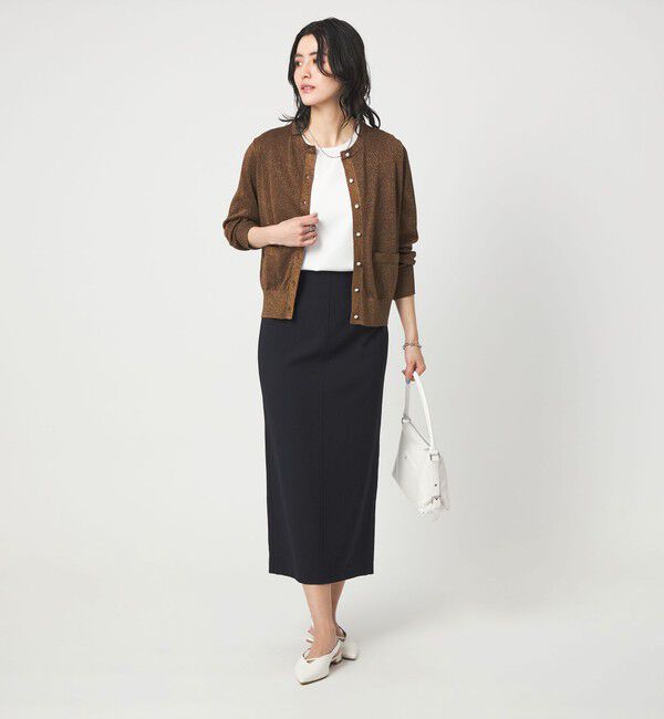 UNITED ARROWS green label relaxing「ラメ クルーネック ニット カーディガン」|カーディガン|