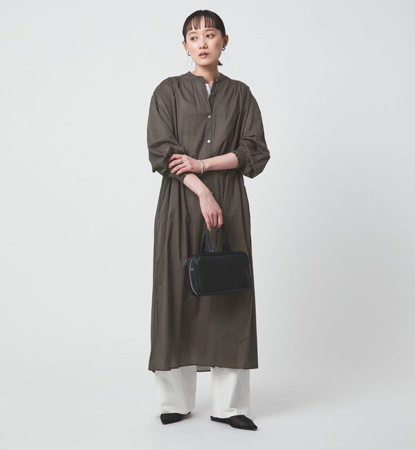 UNITED ARROWS green label relaxing「ギャザー ソリッド シャツワンピース」|ワンピース|