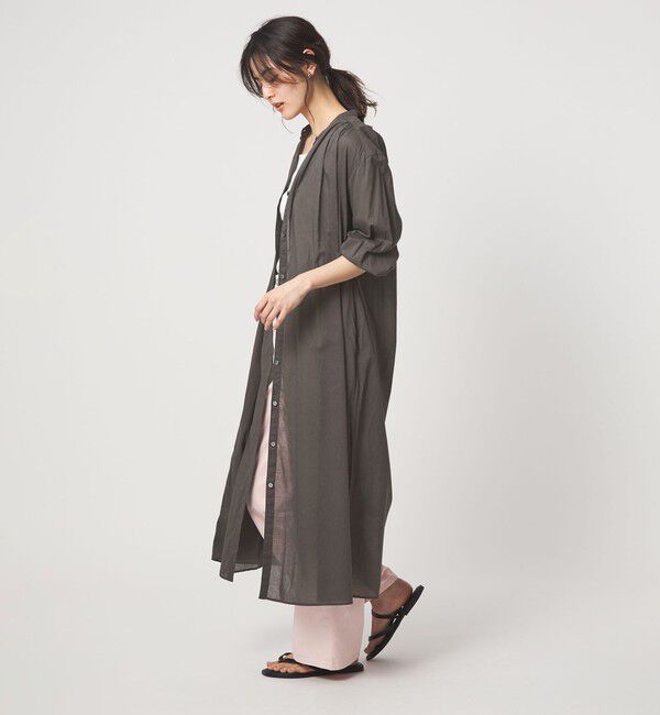 UNITED ARROWS green label relaxing「ギャザー ソリッド シャツワンピース」|ワンピース|