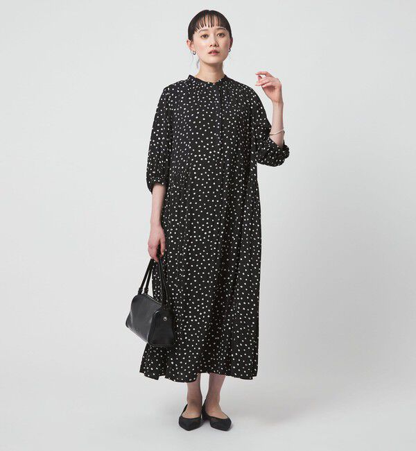 UNITED ARROWS green label relaxing「サテン ギャザー ショートスリーブ ワンピース 2」|ワンピース|その他1