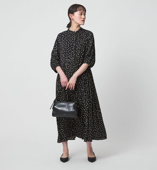 UNITED ARROWS green label relaxing「サテン ギャザー ショートスリーブ ワンピース 2」|ワンピース|