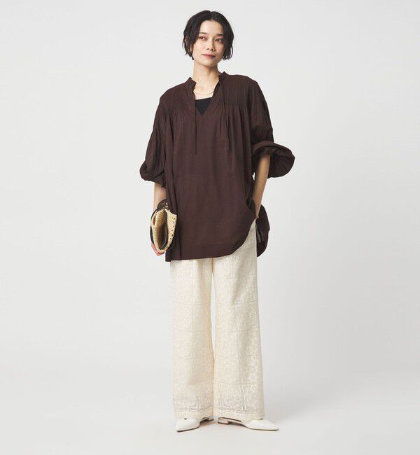 UNITED ARROWS green label relaxing「ボリュームスリーブ ピンタック ブラウス」|シャツ・ブラウス|