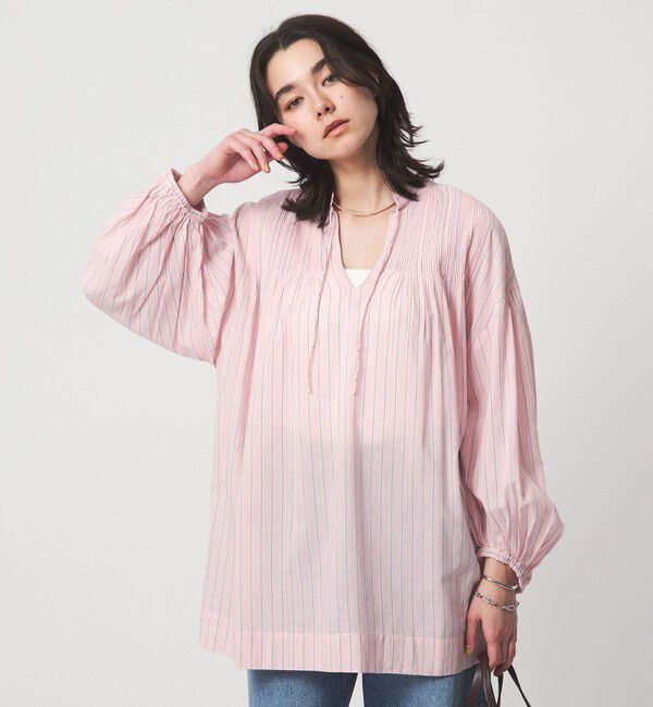 UNITED ARROWS green label relaxing「ボリュームスリーブ ピンタック ブラウス」|シャツ・ブラウス|PINK
