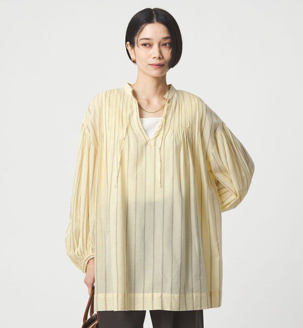 UNITED ARROWS green label relaxing「ボリュームスリーブ ピンタック ブラウス」|シャツ・ブラウス|YELLOW
