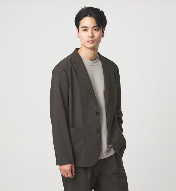 UNITED ARROWS green label relaxing「ワープ ニット リラックス ジャケット -ストレッチ・吸水速乾-」|テーラードジャケット|DK.BROWN