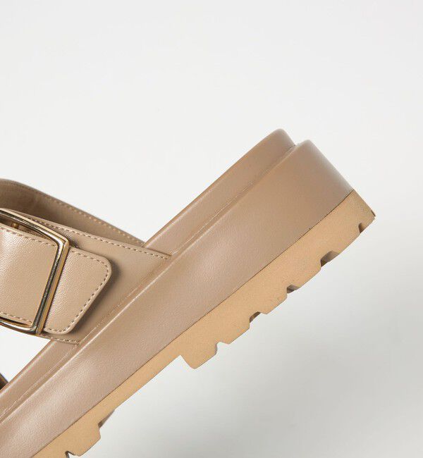 UNITED ARROWS green label relaxing「ダブルベルト プラット サンダル」|サンダル|