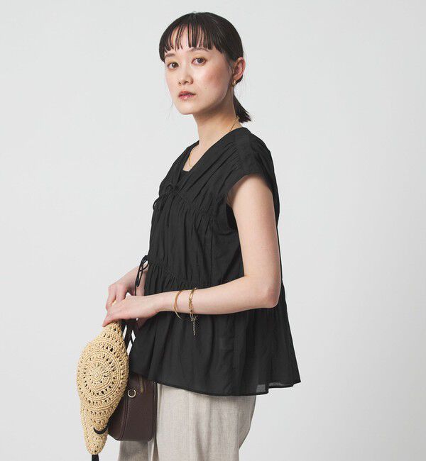 UNITED ARROWS green label relaxing「ボリューム 2WAY リボン ノースリーブ ブラウス」|シャツ・ブラウス|