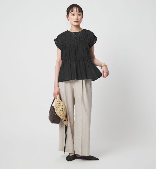 UNITED ARROWS green label relaxing「ボリューム 2WAY リボン ノースリーブ ブラウス」|シャツ・ブラウス|