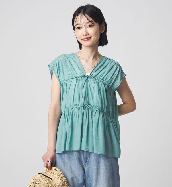 UNITED ARROWS green label relaxing「ボリューム 2WAY リボン ノースリーブ ブラウス」|シャツ・ブラウス|