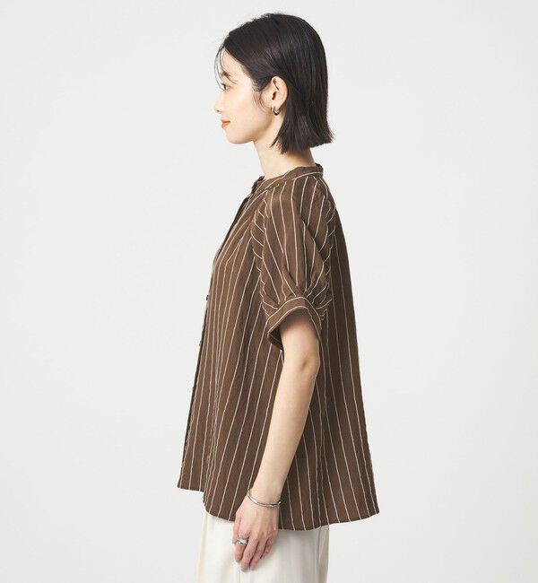 UNITED ARROWS green label relaxing「スタンド ストライプ ブラウス」|シャツ・ブラウス|