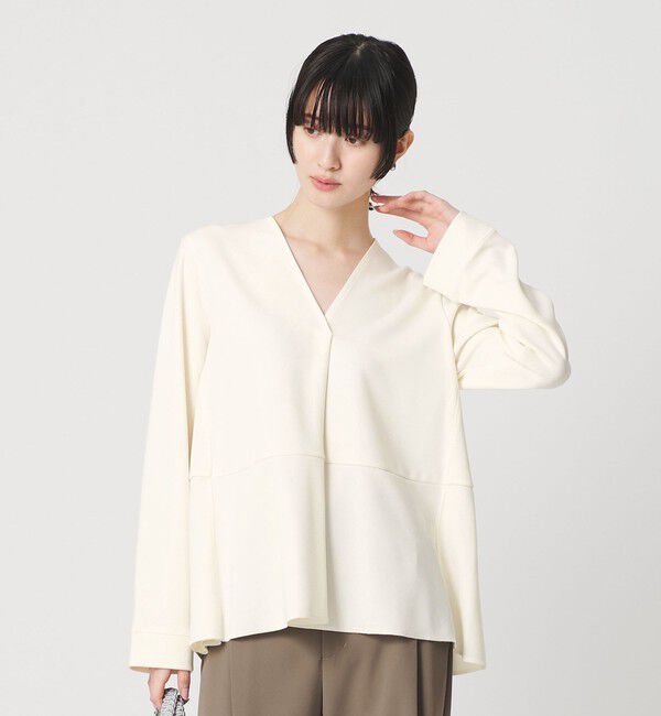 BEAUTY&YOUTH UNITED ARROWS「【WEB限定 Wardrobe DAILY MINIMAL】ペプラム Vネックプルオーバーカットソー」|Tシャツ・カットソー|