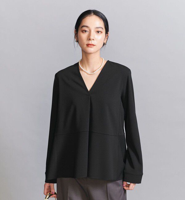 BEAUTY&YOUTH UNITED ARROWS「【WEB限定 Wardrobe DAILY MINIMAL】ペプラム Vネックプルオーバーカットソー」|Tシャツ・カットソー|