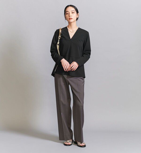 BEAUTY&YOUTH UNITED ARROWS「【WEB限定 Wardrobe DAILY MINIMAL】ペプラム Vネックプルオーバーカットソー」|Tシャツ・カットソー|