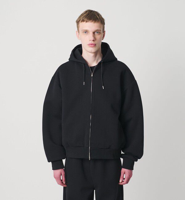 MONKEY TIME「ボンディング フルジップ フーディー」|カーディガン|BLACK