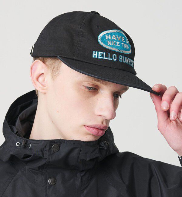 BEAUTY&YOUTH UNITED ARROWS「＜HELLO SUNRISE＞HAVE A NICE TRIP オーバル ロゴ キャップ」|キャップ・キャスケット|BLACK