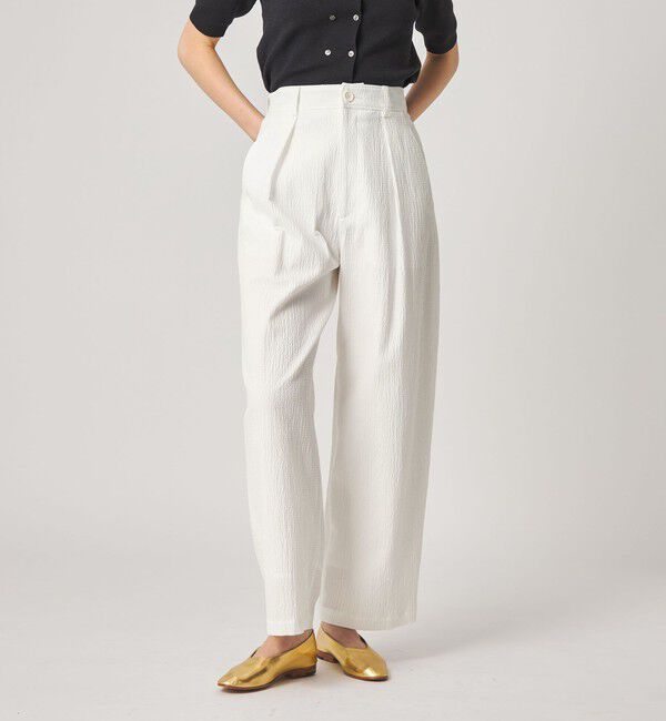 STEVEN ALAN「＜Steven Alan＞リップル コットン タック トラウザーズ」|その他|WHITE