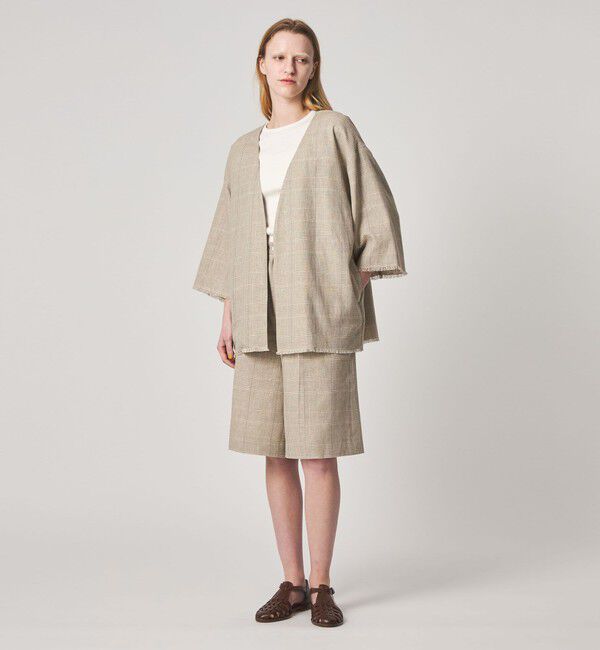 STEVEN ALAN「＜Steven Alan＞チェック カシュクール シャツジャケット」|ノーカラージャケット|