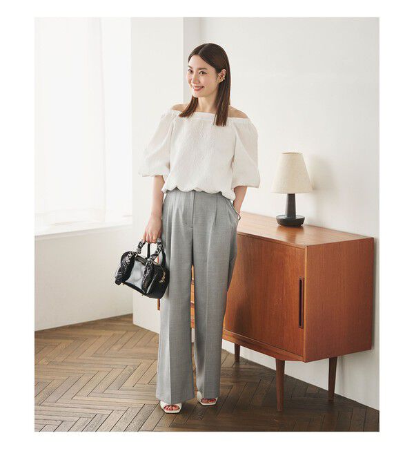 Demi-Luxe BEAMS 「エディター東原妙子 &times; Demi-Luxe BEAMS / ツイル イージー ストレート パンツ」|チノ|GREY