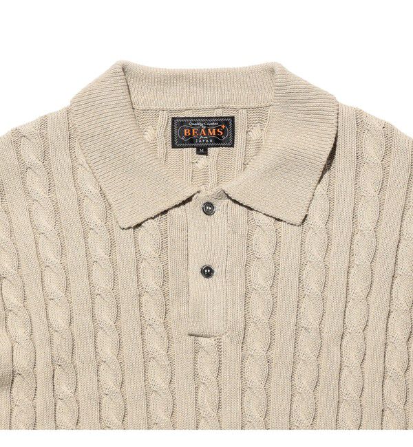 BEAMS PLUS「Knit Polo Cable」|ポロシャツ|
