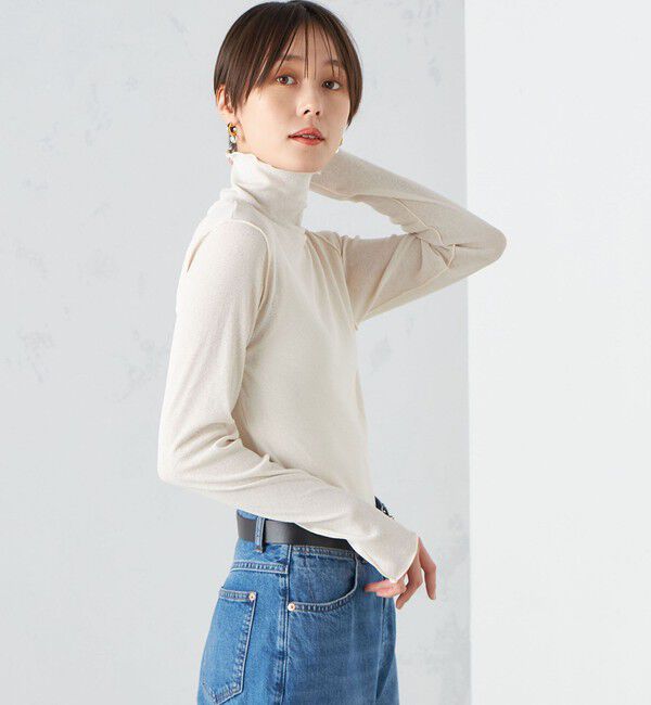 SHIPS for women「〈手洗い可能〉ドライタッチ リブ タートル」|Tシャツ・カットソー|オフホワイト