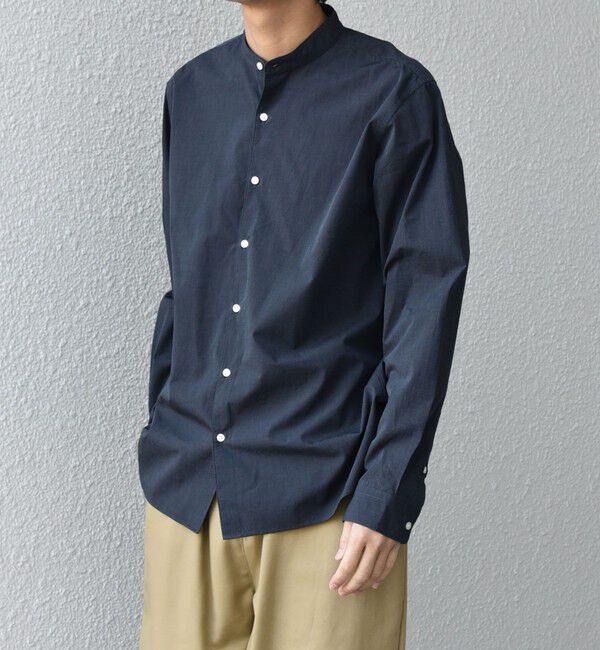 SHIPS any「SHIPS any: ストライプ / ソリッド リラックス バンドカラー シャツ 25AW◇」|シャツ・ブラウス|