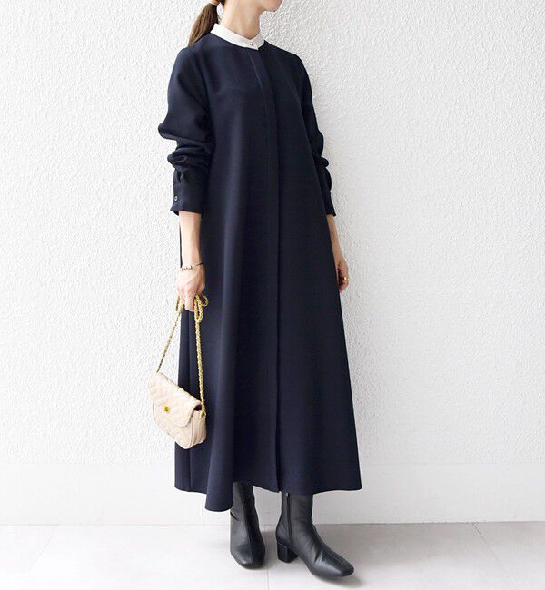 SHIPS any「SHIPS any:〈洗濯機可能〉ダブルクロス Aライン シャツワンピース」|ワンピース|