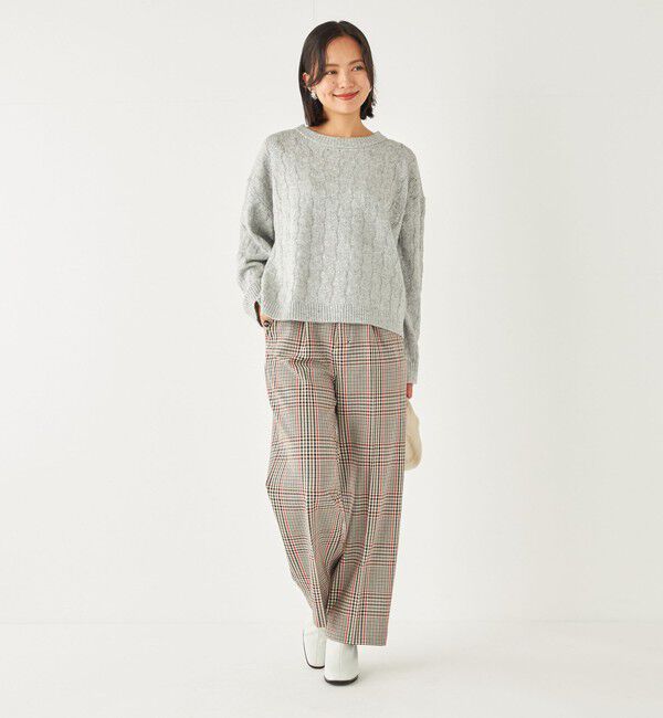 SHIPS Colors 「SHIPS Colors:〈洗濯機可能〉TR チェック タック ワイド パンツ」|スラックス|