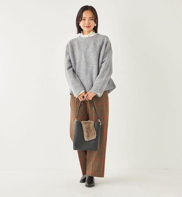 SHIPS Colors 「SHIPS Colors:〈洗濯機可能〉TR チェック タック ワイド パンツ」|スラックス|