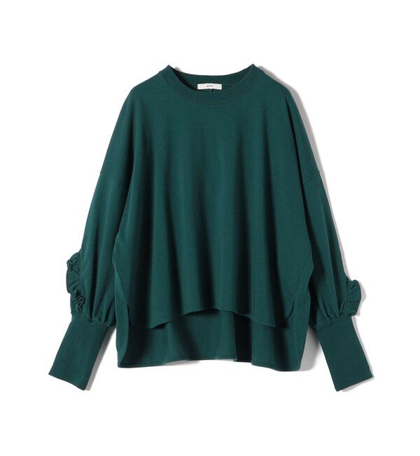 SHIPS for women「〈洗濯機可能〉ロング リブ スリーブ フリル カットソー」|Tシャツ・カットソー|