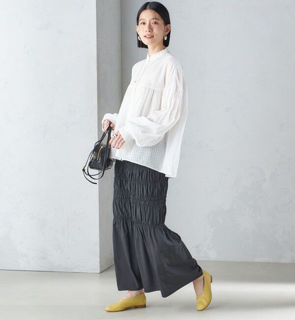 SHIPS for women「〈手洗い可能〉シャーリングギャザースカート 24SS ◇」|スカート|