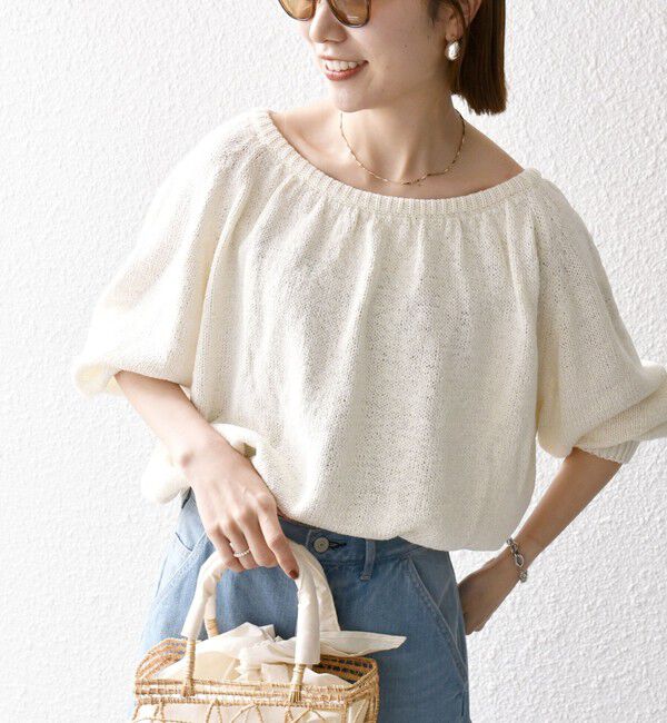 SHIPS any「SHIPS any:〈手洗い可能〉テープヤーン バックリボン ニット プルオーバー」|ニット・セーター|