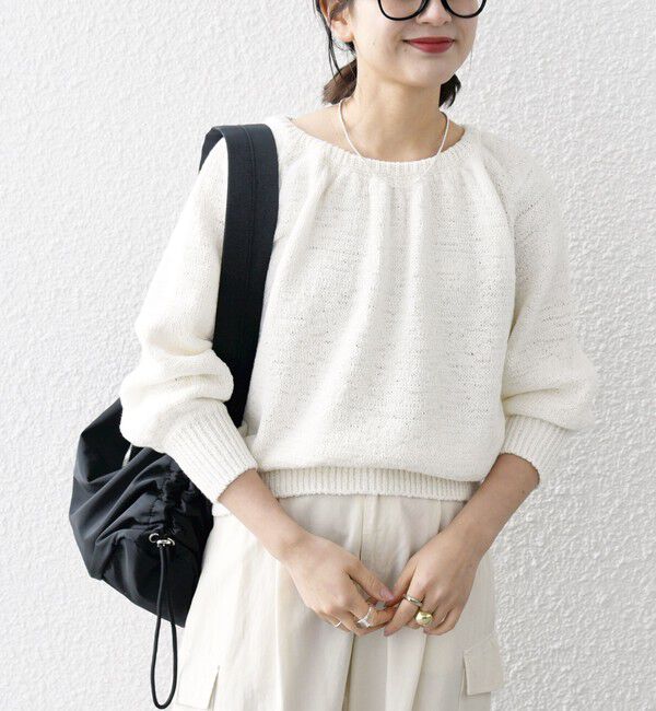 SHIPS any「SHIPS any:〈手洗い可能〉テープヤーン バックリボン ニット プルオーバー」|ニット・セーター|