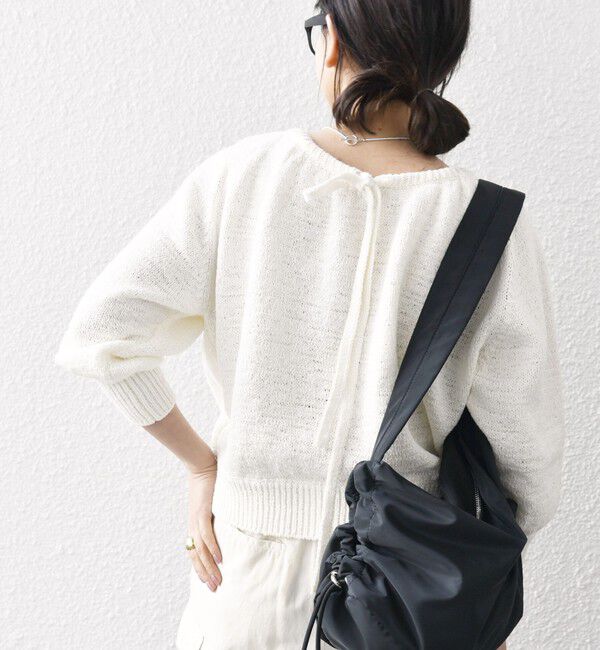 SHIPS any「SHIPS any:〈手洗い可能〉テープヤーン バックリボン ニット プルオーバー」|ニット・セーター|