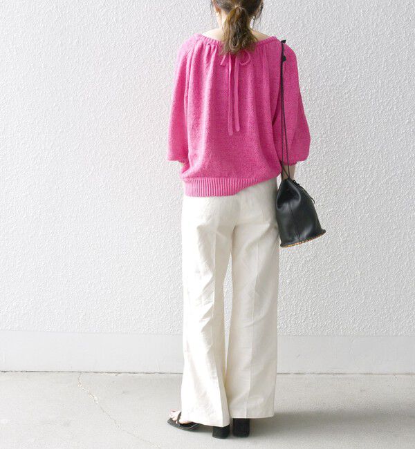 SHIPS any「SHIPS any:〈手洗い可能〉テープヤーン バックリボン ニット プルオーバー」|ニット・セーター|