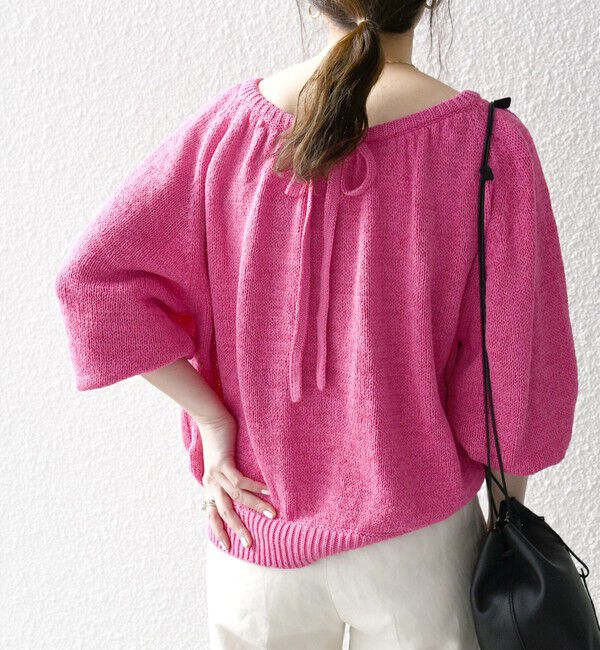 SHIPS any「SHIPS any:〈手洗い可能〉テープヤーン バックリボン ニット プルオーバー」|ニット・セーター|