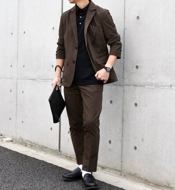 SHIPS any「SHIPS any: 〈撥水・軽量・ストレッチ〉SOLOTEX(R) シアサッカー  セットアップ スーツ◇」|スーツ|カーキ