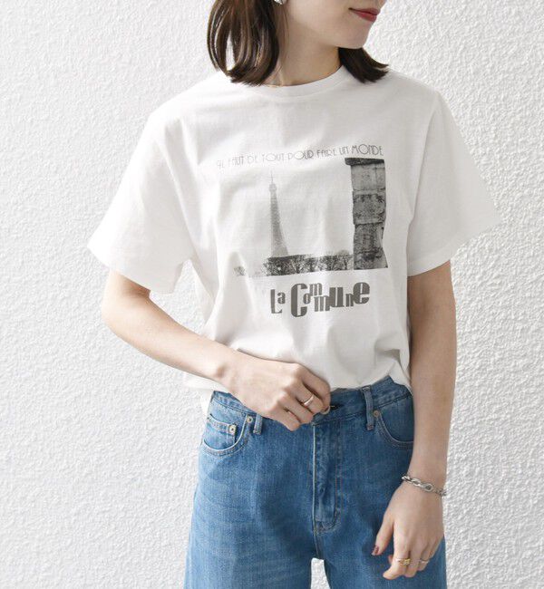 SHIPS any「La Hutte:〈洗濯機可能〉デザイン ロゴ  プリント TEE」|Tシャツ・カットソー|